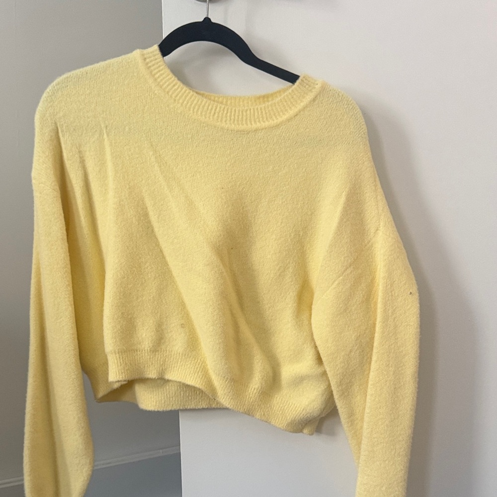 Zara Soft Lemon Crew Neck Sweater